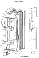 FRESH FOOD DOOR Diagram and Parts List for TFK24PRTCAA  General Electric Refrigerator