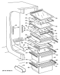 Section Diagram and Parts List for TFK24PRTCAA  General Electric Refrigerator