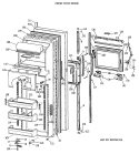 FRESH FOOD DOOR Diagram and Parts List for TFK24ZFTCAD  General Electric Refrigerator