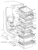 Section Diagram and Parts List for TFK27PFTCAA  General Electric Refrigerator