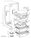 Section Diagram and Parts List for TFK27ZFTCAD  General Electric Refrigerator
