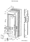 FRESH FOOD DOOR Diagram and Parts List for TFK27ZRTCAA  General Electric Refrigerator