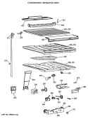 COMPARTMENT SEPARATOR PARTS Diagram and Parts List for TBE18JASTRWH  General Electric Refrigerator