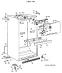 CABINET PARTS Diagram and Parts List for TBE21JASVRAD  General Electric Refrigerator