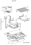 SHELF PARTS Diagram and Parts List for TBE21JASVRAD  General Electric Refrigerator