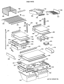 SHELF PARTS Diagram and Parts List for TBE22PASRRAA  General Electric Refrigerator