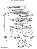 COMPARTMENT SEPARATOR PARTS Diagram and Parts List for TBE19PATMRAA  General Electric Refrigerator