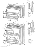 Section Diagram and Parts List for TBE16JATBRAD  General Electric Refrigerator