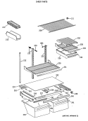 SHELF PARTS Diagram and Parts List for TBT21DATERWH  General Electric Refrigerator