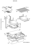 SHELF PARTS Diagram and Parts List for TBE21JATMRAD  General Electric Refrigerator
