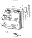 FRESH FOOD DOOR Diagram and Parts List for TBH18DATNRWH  General Electric Refrigerator