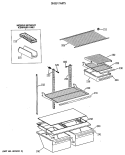 SHELF PARTS Diagram and Parts List for TBH18DATNRWH  General Electric Refrigerator