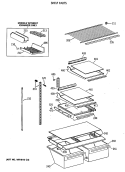 SHELF PARTS Diagram and Parts List for TBH18JATFRWH  General Electric Refrigerator
