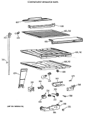 COMPARTMENT SEPARATOR PARTS Diagram and Parts List for TBH18JATFRWH  General Electric Refrigerator