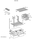 SHELF PARTS Diagram and Parts List for TBT18DATERAD  General Electric Refrigerator