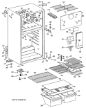 Section Diagram and Parts List for TBX14DATDRWH  General Electric Refrigerator