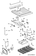 Section Diagram and Parts List for TBX14DATDRWH  General Electric Refrigerator