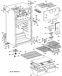 Section Diagram and Parts List for TBX14DATBRWH  General Electric Refrigerator