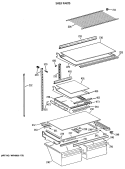 SHELF PARTS Diagram and Parts List for TBX21NITMRAD  General Electric Refrigerator