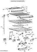 COMPARTMENT SEPARATOR PARTS Diagram and Parts List for TBE18DATNRAD  General Electric Refrigerator