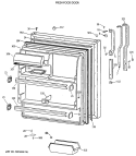 FRESH FOOD DOOR Diagram and Parts List for TBE18JATNRWH  General Electric Refrigerator