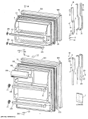 Section Diagram and Parts List for TBE16SATBRWH  General Electric Refrigerator