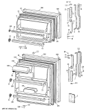 Section Diagram and Parts List for TBE16DATDRWH  General Electric Refrigerator