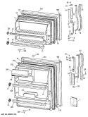 Section Diagram and Parts List for TBX18ZATDRWH  General Electric Refrigerator