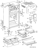 Section Diagram and Parts List for TBX18ZATDRWH  General Electric Refrigerator