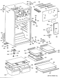 Section Diagram and Parts List for TBE16JATDRAD  General Electric Refrigerator