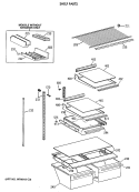 SHELF PARTS Diagram and Parts List for TBX18JISYRWH  General Electric Refrigerator