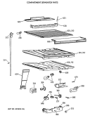 COMPARTMENT SEPARATOR PARTS Diagram and Parts List for TBX18JISYRWH  General Electric Refrigerator