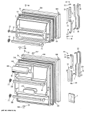 Section Diagram and Parts List for TBX16JATDRWH  General Electric Refrigerator