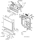 Section Diagram and Parts List for GSD1350T64  General Electric Dishwasher