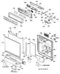Section Diagram and Parts List for ZBD3000V64WW  General Electric Dishwasher