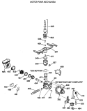 MOTOR - PUMP MECHANISM Diagram and Parts List for ZBD3000V64WW  General Electric Dishwasher
