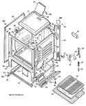 Section Diagram and Parts List for JGBS06PV1WH  General Electric Range