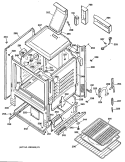 Section Diagram and Parts List for JGBS22GEV1WH  General Electric Range