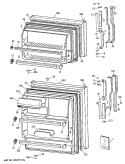 Section Diagram and Parts List for TBE14DATJRWH  General Electric Refrigerator