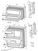 Section Diagram and Parts List for TBE16JATJRAD  General Electric Refrigerator