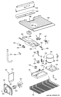 Section Diagram and Parts List for TBE16JATJRAD  General Electric Refrigerator