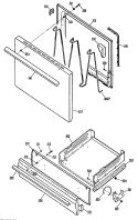 Section Diagram and Parts List for JGBS21EV1WH  General Electric Range