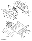 Section Diagram and Parts List for JGBP24GEV2WH  General Electric Range