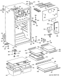 Section Diagram and Parts List for TBX16JATGRWH  General Electric Refrigerator