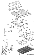 Section Diagram and Parts List for TBX16SYXGRAD  General Electric Refrigerator