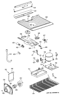Section Diagram and Parts List for TBX18TATGRWH  General Electric Refrigerator