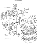 FRESH FOOD SECTION Diagram and Parts List for TFG22ZRVAWH  General Electric Refrigerator