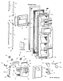 FREEZER DOOR Diagram and Parts List for TFG24PEVAWH  General Electric Refrigerator