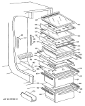 Section Diagram and Parts List for TFG24PRVABB  General Electric Refrigerator