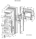 FRESH FOOD DOOR Diagram and Parts List for TFG24ZFVAWH  General Electric Refrigerator